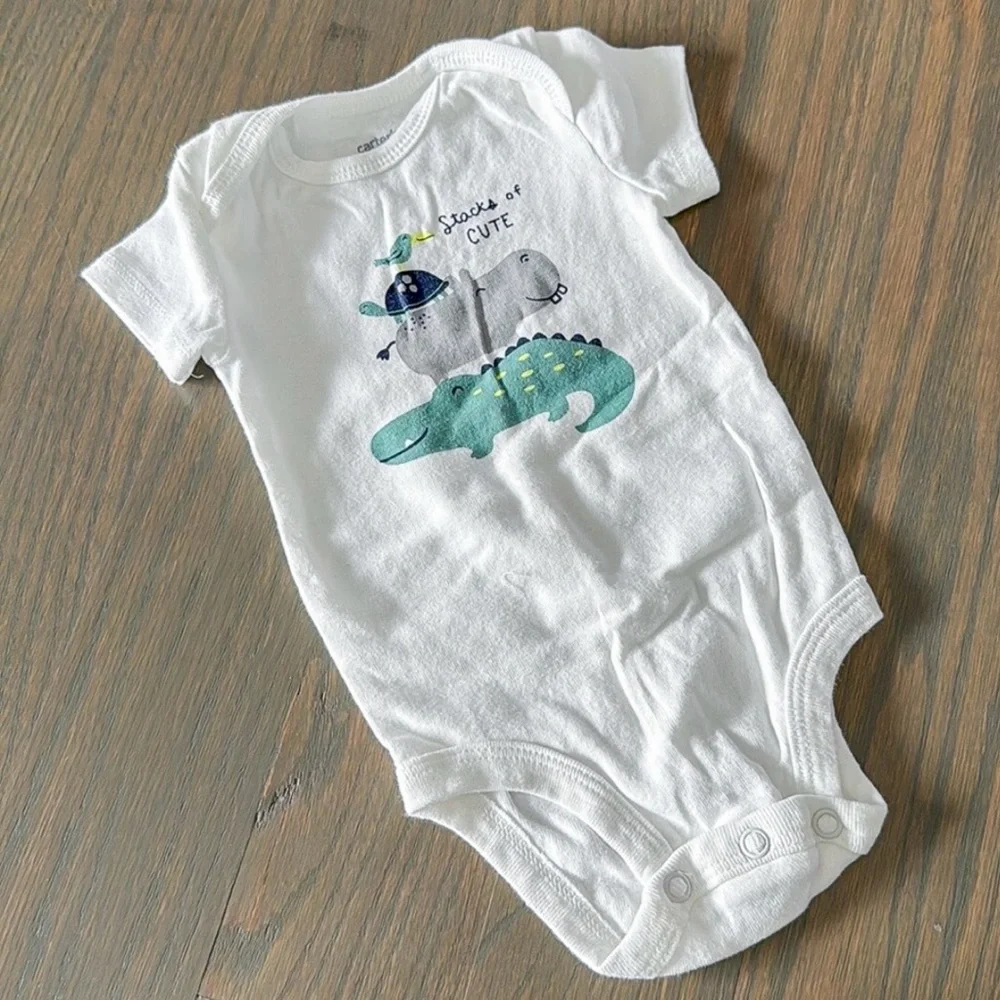 Carter’s 3-Piece Striped Jacket Set Dinosaur Bodysuit Pants | 3M
